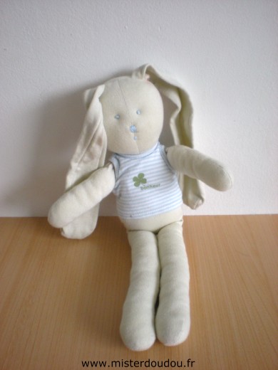 Lapin Vert clair tshirt rayé blanc bleu Petit bateau