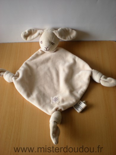 Simba toy Lapin Losange simba dickie velours beige dessus fleur tissus beige dessous - Très bon état