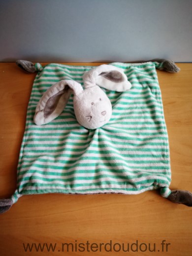 Simba toy Lapin Nicotoy raye vert blanc dessous marron - Très bon état