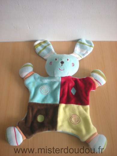 Lapin Plat Bleu marron rouge jaune Sucre d orge