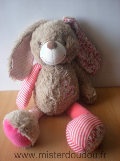 Tape à l oeil Lapin Beige rose coeur - Très bon état