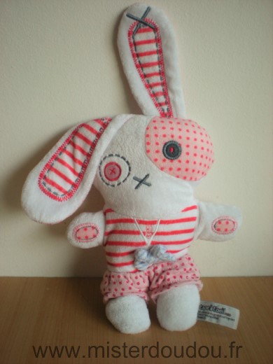 Tape à l oeil Lapin Blanc rouge rose - Très bon état