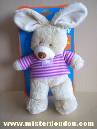 Tex Lapin Beige tshirt rayé rose violet - Neuf