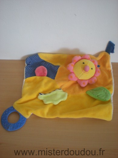 Baby sun Lion Jaune orange bleu anneau dentaire - Bon état