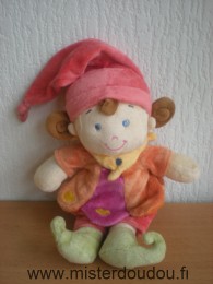 Nicotoy Lutin Orange mauve rouge vert col jaune - Très bon état
