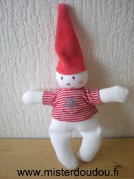 Petit bateau Lutin Blanc rouge étoile dorée petit bateau - Très bon état
