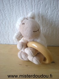 Nature et découvertes Mouton Eru beige anneau en bois - Très bon état