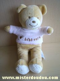Amtoys Ours Beige pull rose brodé - Très bon état