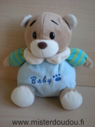 Auchan Ours Bleu baby bras tricot vert bleu - Très bon état