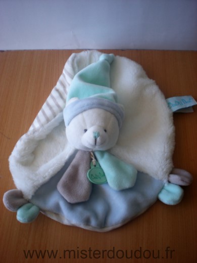 Baby nat Ours Blanc bleu beige rayures - Très bon état
