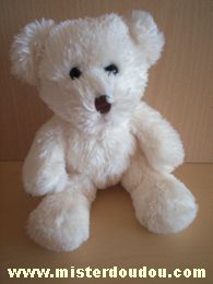 Baby nat Ours Ecru nez cousu marron yeux billes noires - Très bon état