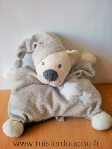 Bout chou Ours Gris etoiles blanches - Très bon état