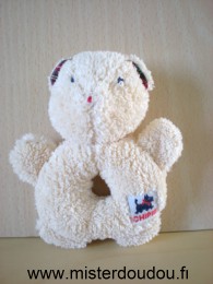 Chipie Ours Beige interieur des oreilles rouge vert - Très bon état