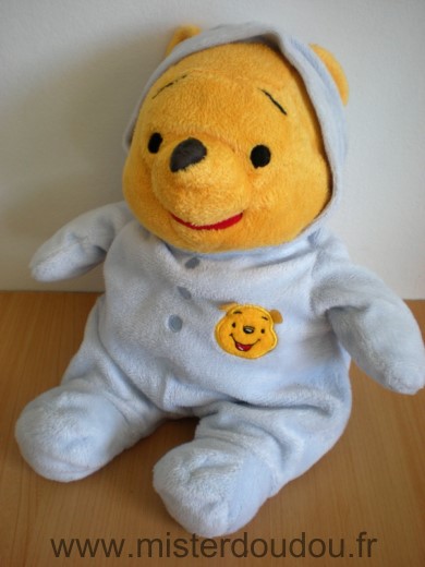 Disney Ours Winnie pyjama bleu trois boutons tete winnie - Très bon état