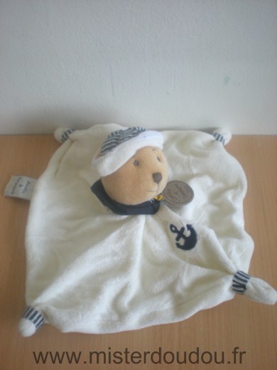 Doudou et compagnie Ours Blanc bleu marine - Très bon état