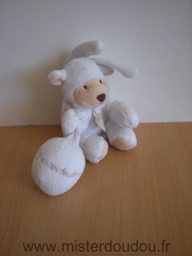 Doudou et compagnie Ours Blanc mon premier doudou - Très bon état