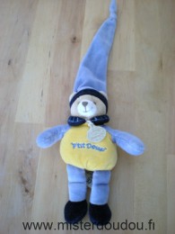 Doudou et compagnie Ours Bleu jaune p'tit doux - Très bon état