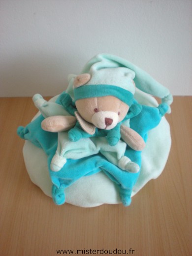 Doudou et compagnie Ours Bleu turquoise - Très bon état