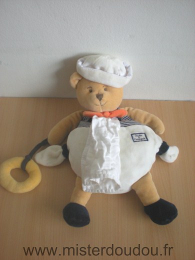 Doudou et compagnie Ours Mon doudou ours marin blanc bleu marine - Très bon état
