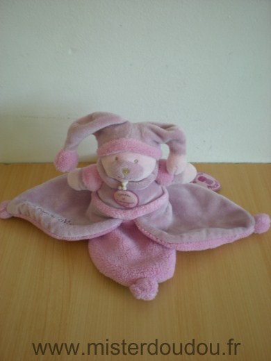 Doudou et compagnie Ours Rose petales douceur macaron - Très bon état