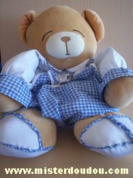 Ours Bleu blanc vichy Giftoys