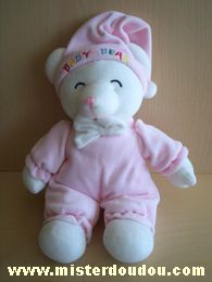 Gipsy Ours Rose bonnet brodé baby bear - Très bon état