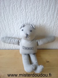 Ikks Ours Gris en tissus brodé ikks - Très bon état