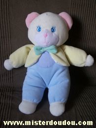 Jemini Ours Bleu clair veste jaune noeud vert - Très bon état