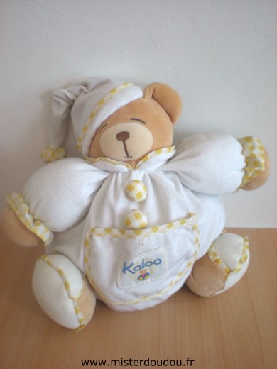 Ours Boule Blanc jaune Kaloo
