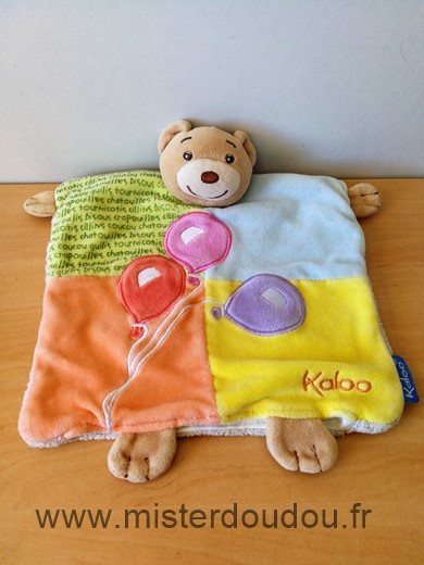 Kaloo Ours Jaune orange bleu vert ballons - Très bon état