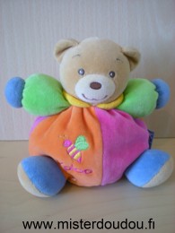 Kaloo Ours Orange fushia vert bleu abeille brodée - Très bon état