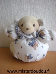 Natalys Ours Blanc motifs ours lapins - Très bon état
