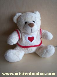 Nicotoy Ours Beige pull avec coeur rouge - Très bon état