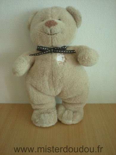 Nicotoy Ours Beige tete ours ruban marron - Très bon état