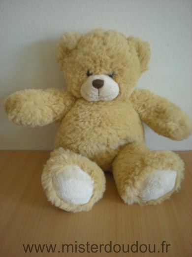 Nicotoy Ours Peluche douce beige ecru - Très bon état