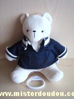 Sucre d orge Ours Blanc tshirt bleu marine - Bon état