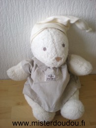 Tartine et chocolat Ours Blanc chemise vichy marron bonnet jaune - Très bon état