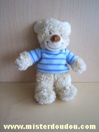 Tex Ours Beige tshirt rayé bleu - Très bon état