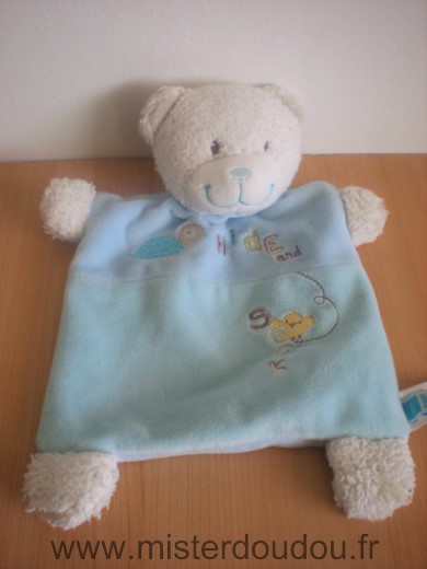 Tex Ours Bleu blanc tortue hide and seek - Bon état