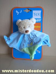 Tex Ours Bleu vert avec brodé un tracteur et des arbres - Neuf