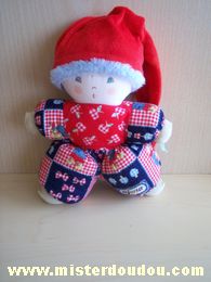 Ajena Poupée Bleu mrine rouge bonnet rouge - Bon état