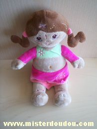 Catimini Poupée Marron beige rose vert - Très bon état