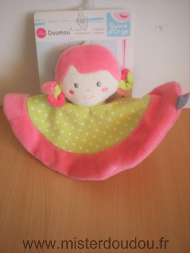 Sucre d orge Poupée Doumou rose vert a pois blancs - Neuf