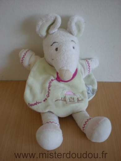 Doudou et compagnie Souris Barbotine cape verte - Très bon état
