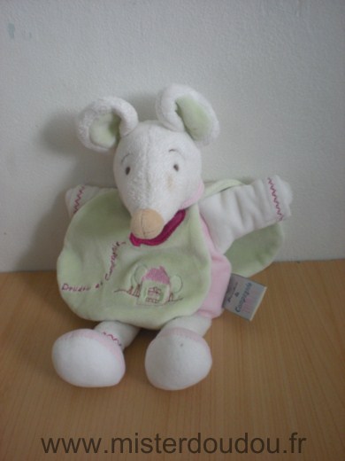 Doudou et compagnie Souris Barbotine cape verte - Très bon état