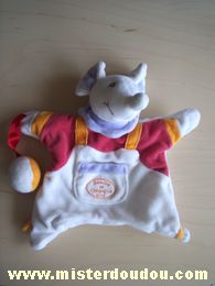 Doudou et compagnie Souris Blanc rouge orange - Très bon état