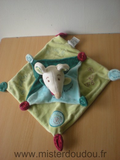 Doudou et compagnie Souris Filousine vert bleu - Très bon état