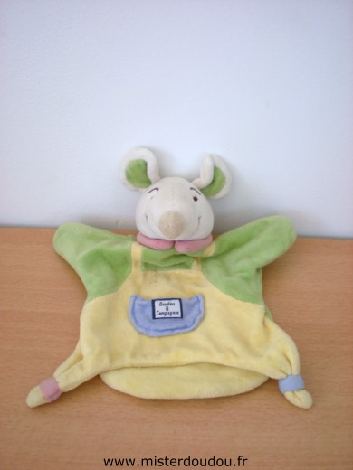 Souris Marionnette Jaune vert Doudou et compagnie