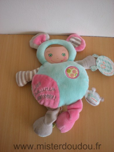 Doudou et compagnie Souris Rose vert les souris dansent - Très bon état