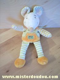 Doudou et compagnie Souris Vert clair orange blanc - Neuf